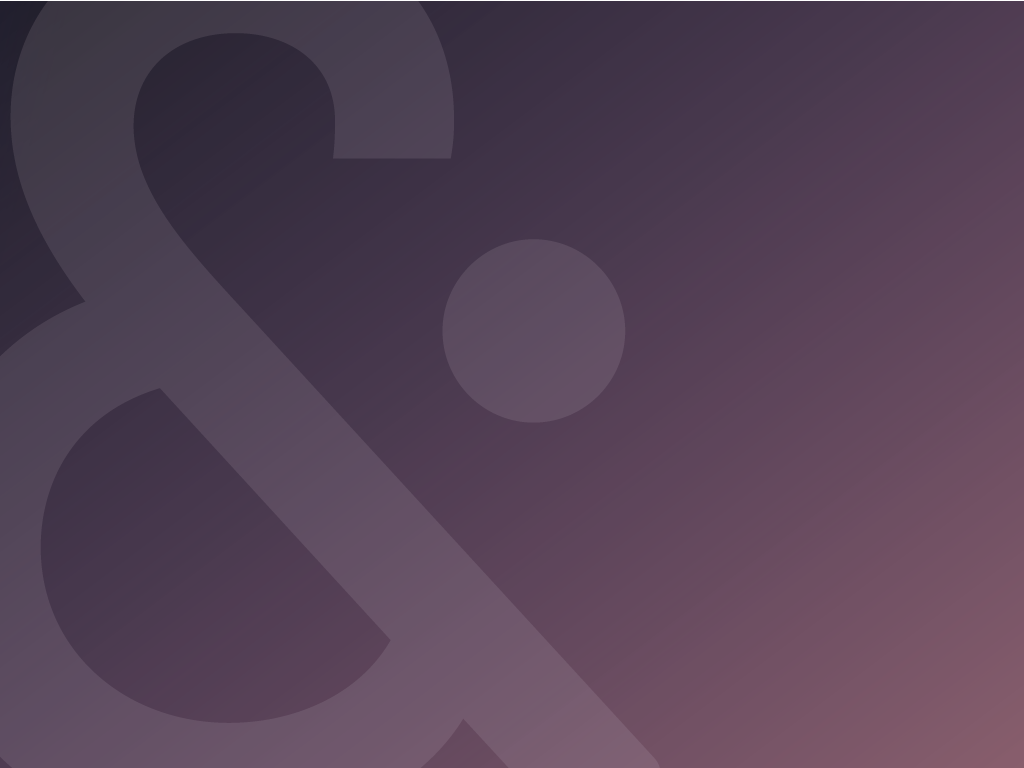 &Partners brand graphic with a large ampersand on a purple background