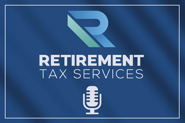 Retirement Tax Services podcast logo with a microphone